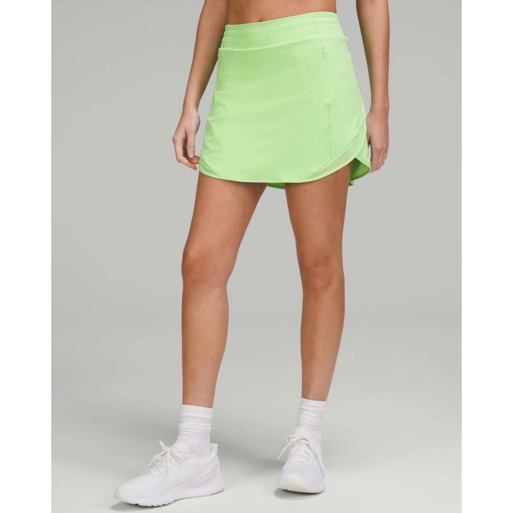 Lululemon Hotty Hot High-Rise Skirt *Long Scream Green Light 10 Run Tennis Gym